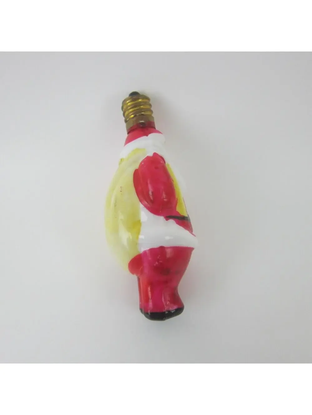 Vintage Santa Claus Christmas Milk Glass Light Bulb Figural Toy Sack Japan WORKS